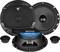 Luidsprekersysteem met twee grote ronde luidsprekers, twee kleine tweeters en een subwoofer, merk Hifonics Brutus.