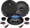 Compleet HiFi-luidsprekersysteem met twee grote ronde luidsprekers, twee kleine tweeters en kabels voor de audio-aansluiting.