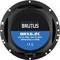 Luidsprekers met de opschrift 'HIFONICS BRUTUS BRX6.2C, 100 W/RMS - 200 W/MAX. IMPEDANTIE 4 OHM'.