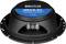 Luidspreker in zwart met blauwe sticker, opschrift 'BRX 6.2C, 100 W/RMS, 200 W Max, impedantie 4 Ohm', van Hifonics Brutus.