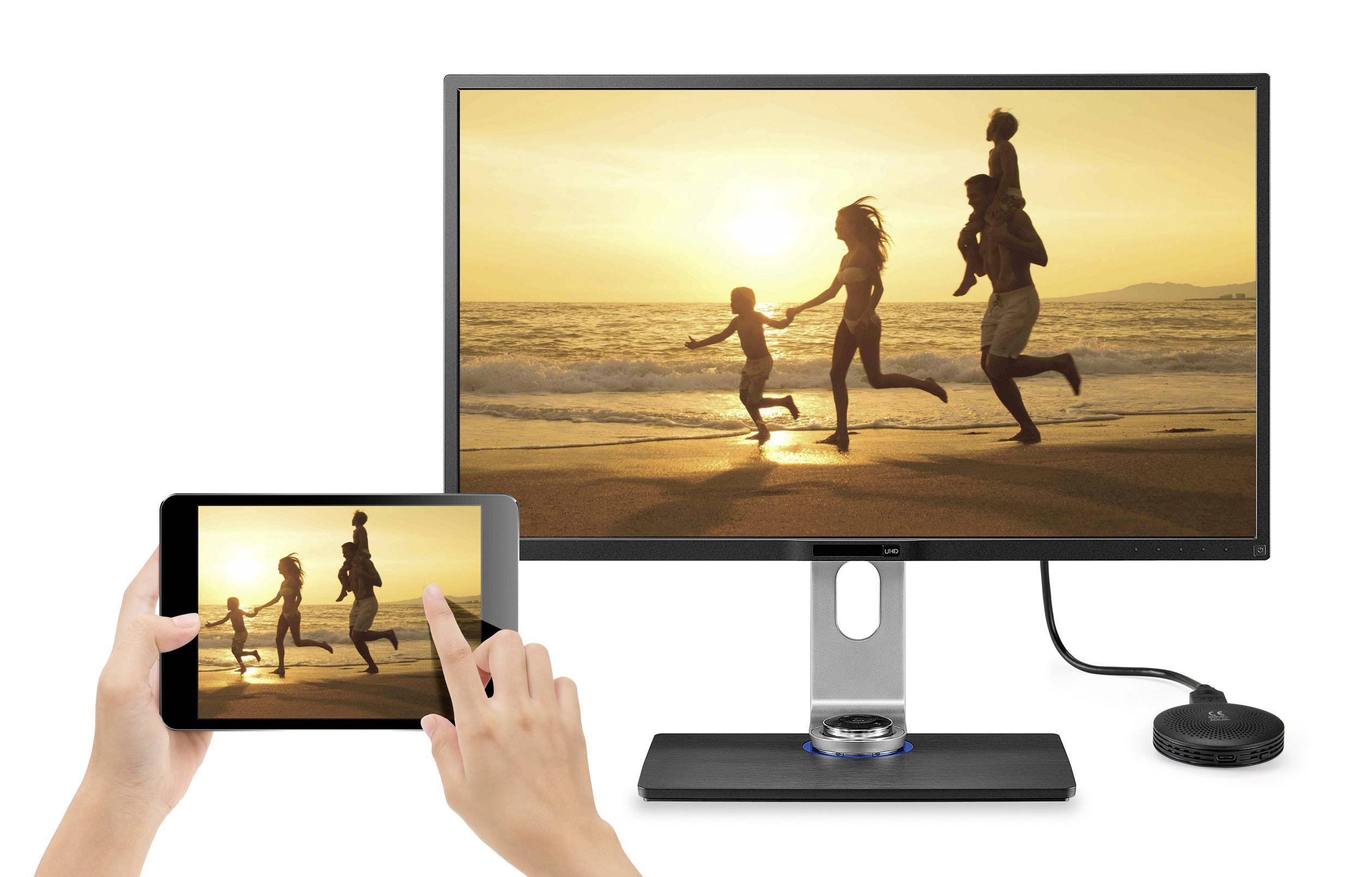 Renkforce Renkcast Streaming Mediaplayer 4K, HDR, AirPlay, DLNA, Miracast, Bestuurbaar met Amazon Alexa, Bestuurbaar met-7