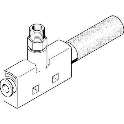 Technische tekening van een klep met buisaansluiting en draairad, toont verbindingselementen en structuurdetails.