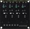 Zwarte elektronische schakeling met gele letters B4, A4, B3, A3, B2, A2, B1, A1 bovenaan. Meerdere groene LED's verspreid.