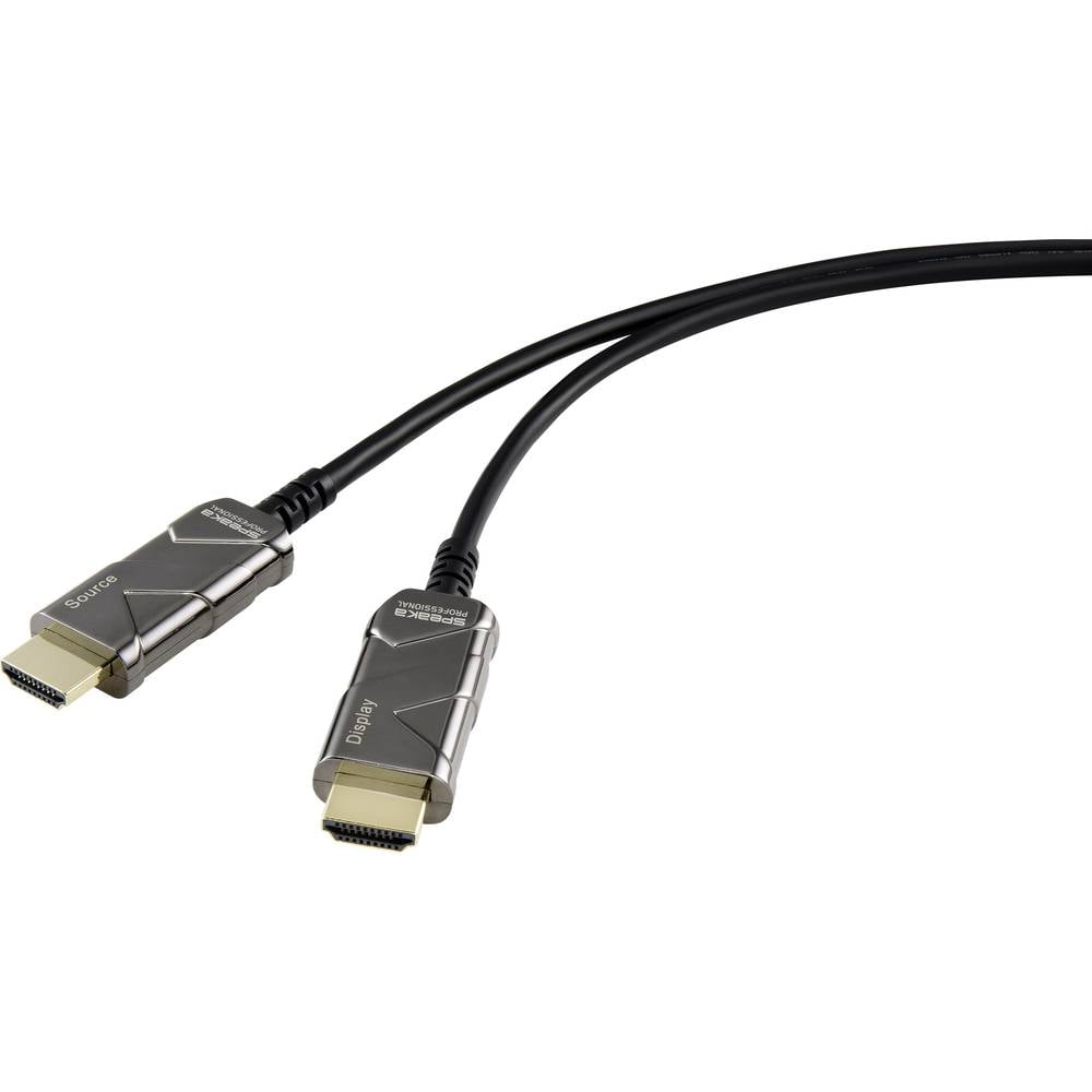 SpeaKa Professional HDMI Aansluitkabel 15.00 m SP-8821988 Ultra HD (8K) Zwart [1x HDMI-stekker - 1x HDMI-stekker]