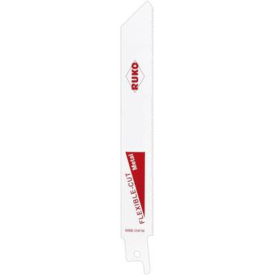 Een wit zaagblad met een rood logo en opschrift 'Clean Cut Metal', indicatief voor metaalbewerking.