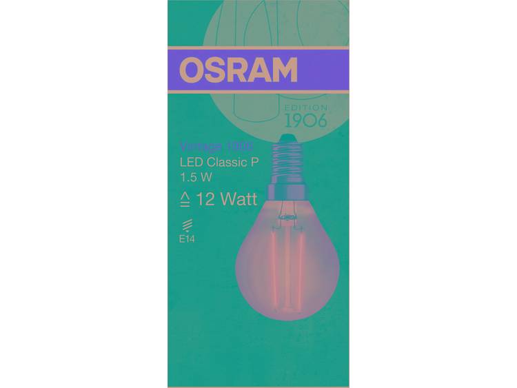 Osram Vintage 1906 LED Classic E14 P 1.5W 824 Filament Goud | Zeer Warm Wit Vervangt 12W