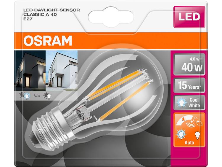 OSRAM LED-lamp Energielabel: A++ (A+++ G) E27 Peer 4 W Koudwit (Ã x l) 60.0 mm x 105.0 mm 1 stuk(s)