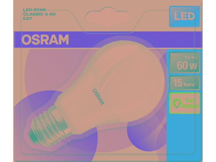 OSRAM LED-lamp Energielabel: A+ (A+++ G) E27 Peer 9 W Koudwit (Ã x l) 60.0 mm x 110.0 mm 1 stuk(s)