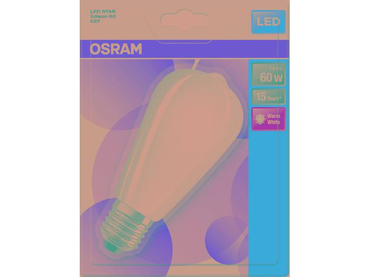 OSRAM LED-lamp Energielabel: A++ (A+++ G) E27 Ellips 7 W Warmwit (Ã x l) 64.0 mm x 140.0 mm 1 stuk(s