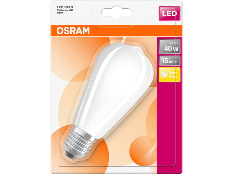 OSRAM LED-lamp Energielabel: A++ (A+++ G) E27 Ellips 5 W Warmwit (Ã x l) 64.0 mm x 140.0 mm 1 stuk(s