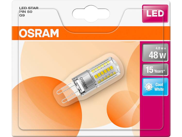 OSRAM LED-lamp Energielabel: A++ (A+++ G) G9 Stift 5 W Koudwit (Ã x l) 18.0 mm x 59.0 mm 1 stuk(s)