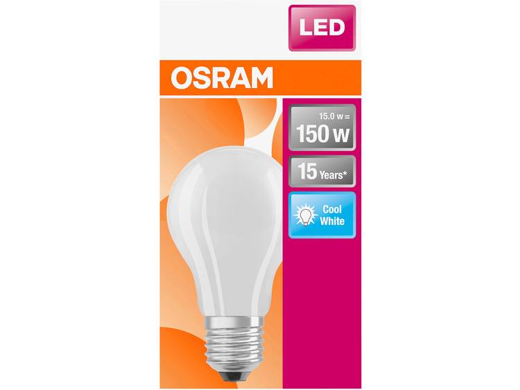 OSRAM LED-lamp Energielabel: A++ (A+++ G) E27 Peer 15 W Koudwit (Ã x l) 70.0 mm x 126.0 mm 1 stuk(s)