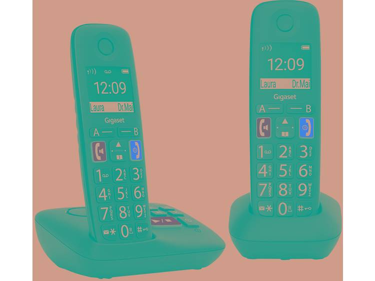 Gigaset E290A Duo mit Anrufbeantworter DECT handset Zwart