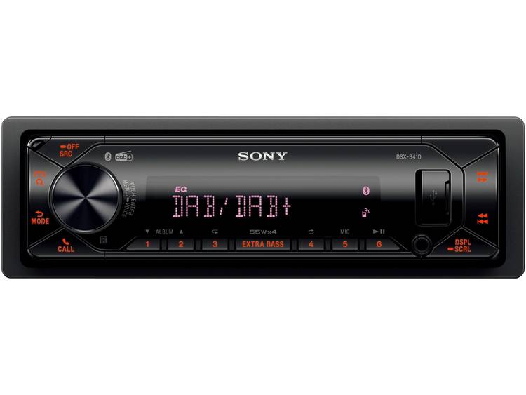 Sony DSXB41KIT Autoradio enkel DIN DAB+ tuner, Incl. DAB-antenne, Bluetooth handsfree