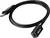 Zwart DisplayPort-naar-HDMI-kabel, toont stekker en aansluiting, geschikt voor video-aansluiting van computers op monitors of televisies.