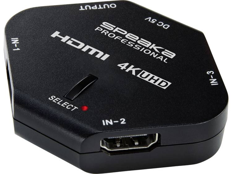 SpeaKa Professional RF-HDS 100 HDMI-switch 3D-weergave mogelijk, Individueel schakelbaar 4096 x 2160