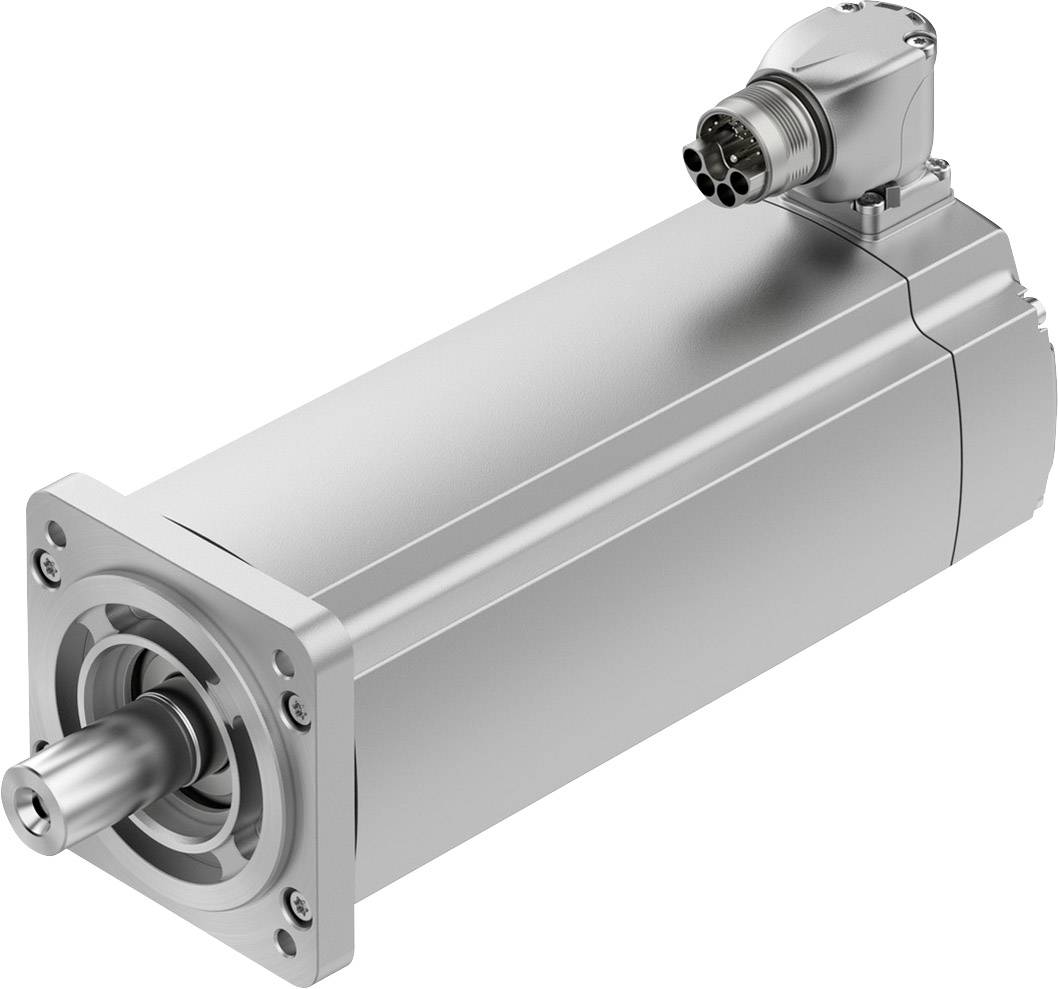 Zilveren elektromotor met cilindrische behuizing en elektrische aansluiting aan de bovenkant, geschikt voor industriële toepassingen.