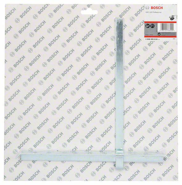 L-vormige metalen staaf, verpakt op Bosch-achtergrond, inclusief barcode en artikelnummer, geschikt voor Bosch-gereedschappen.