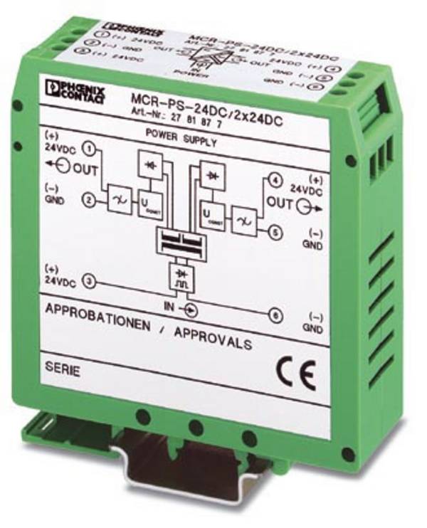 Phoenix Contact 2781877 DC/DC-converter  24 V/DC 30 mA  Aantal uitgangen: 2 x Inhoud 1 stuk(s)