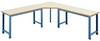 Manuflex WP1415.5007 Vijfhoek aaneenschakeling element PROFI met multiplex plaat, voor tafel diepte = 700 mm Stralend blauw (RAL 5007)