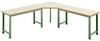 Manuflex WP1414.6011 Vijfhoek aaneenschakeling element PROFI met multiplex plaat, voor tafel diepte = 700 mm Reseda groen (RAL 9010)
