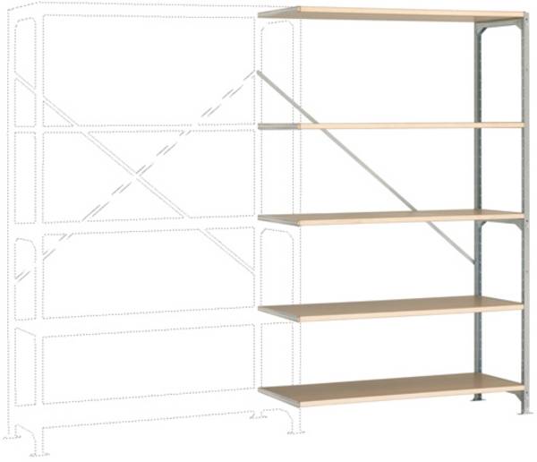 Manuflex RB2136 Magazijnstelling uitbreidingsmodule  (b x h x d) 960 x 2600 x 600 mm    Hout
