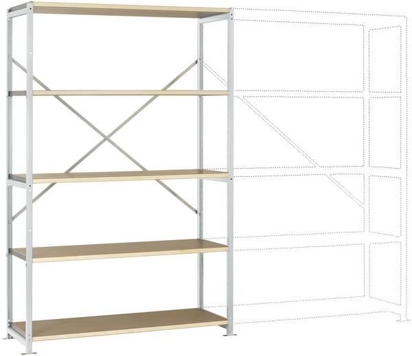 Manuflex RP1036.7035 Magazijnstelling basismodule  (b x h x d) 1280 x 3000 x 700 mm    Hout
