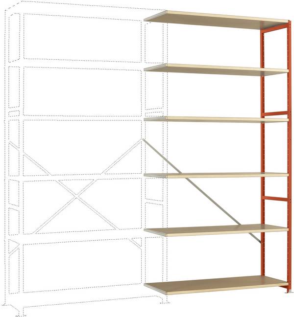 Manuflex RP1436.2001 Magazijnstelling uitbreidingsmodule (b x h x d) 960 x 2250 x 300 mm Hout