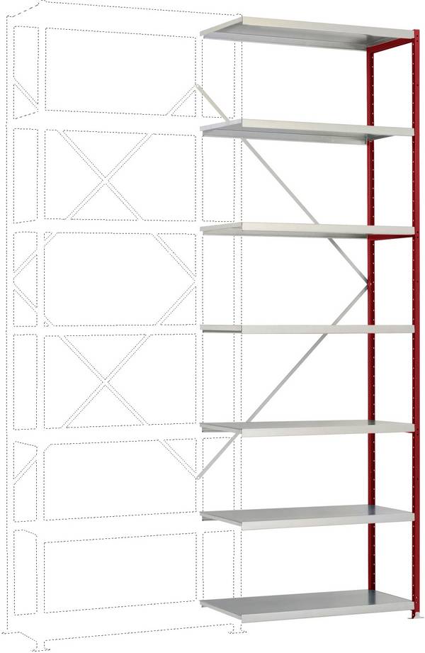 Manuflex RP1721.3003 Magazijnstelling uitbreidingsmodule (b x h x d) 1000 x 3000 x 300 mm Staalbodem