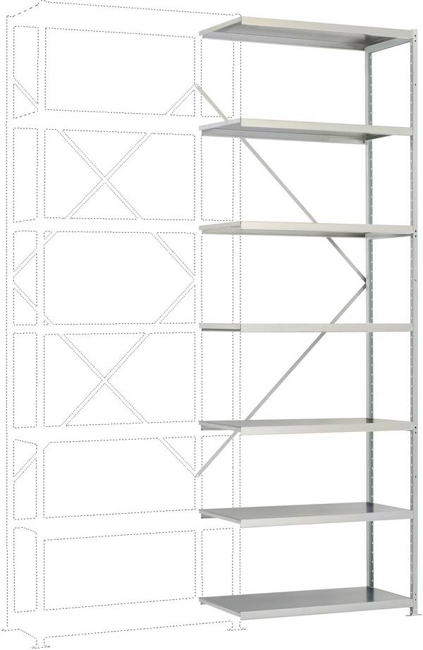 Manuflex RP1717.7035 Magazijnstelling uitbreidingsmodule (b x h x d) 1000 x 3000 x 300 mm Staalbodem
