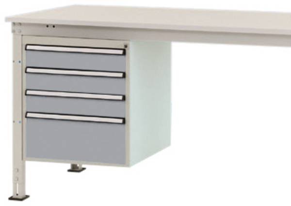 Manuflex ZB4812.9006  Behuizing onderbouw stationair, gebruiksh. 500 mm met 4 lades. Voor tafel diepte 800 mm