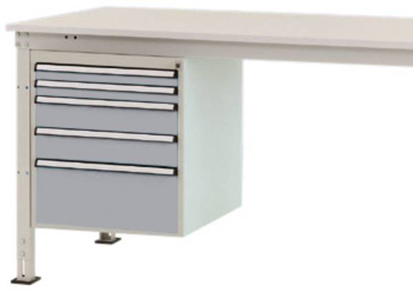 Manuflex ZB4862.9006  Behuizing onderbouw stationair, gebruiksh. 500 mm met 5 lades. Voor tafel diepte 800 mm