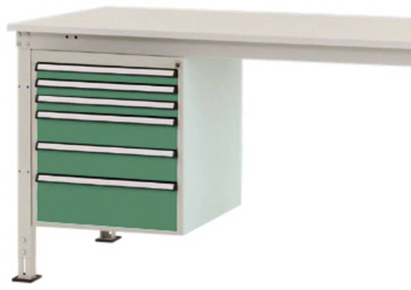 Manuflex ZB4912.6011  Behuizing onderbouw stationair, gebruiksh. 500 mm met 6 lades. Voor tafel diepte 800 mm