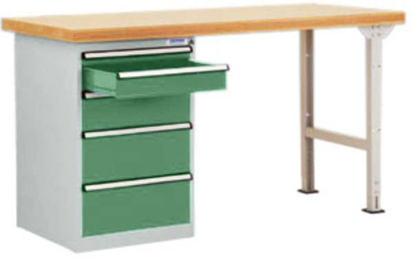 Manuflex TP5087.6011 Werkbanksysteem (b x h x d) 1500 x 800 x 700 mm Reseda groen (RAL 9010)