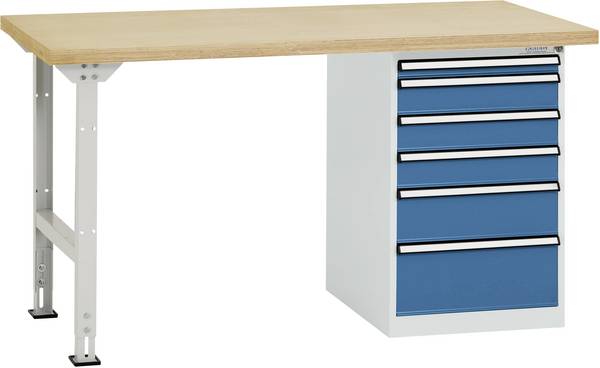 Manuflex TP5088.5007 Werkbanksysteem (b x h x d) 1500 x 800 x 700 mm Stralend blauw (RAL 5007)