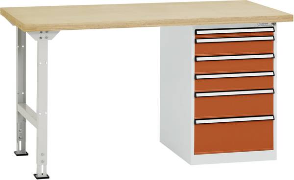 Manuflex TP5088.2001 Werkbanksysteem (b x h x d) 1500 x 800 x 700 mm Rood-oranje (RAL 2001)