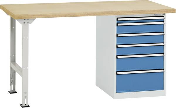 Manuflex TP5088.5012 Werkbanksysteem (b x h x d) 1500 x 800 x 700 mm Lichtblauw (RAL 5012)