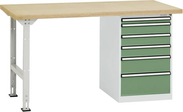 Manuflex TP5089.6011 Werkbanksysteem (b x h x d) 1500 x 800 x 700 mm Reseda groen (RAL 9010)