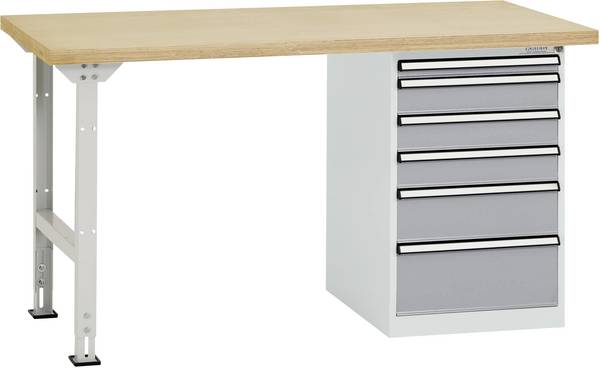 Manuflex TP5088.9006 Werkbanksysteem (b x d) 1500 mm x 700 mm Aluminium-zilver
