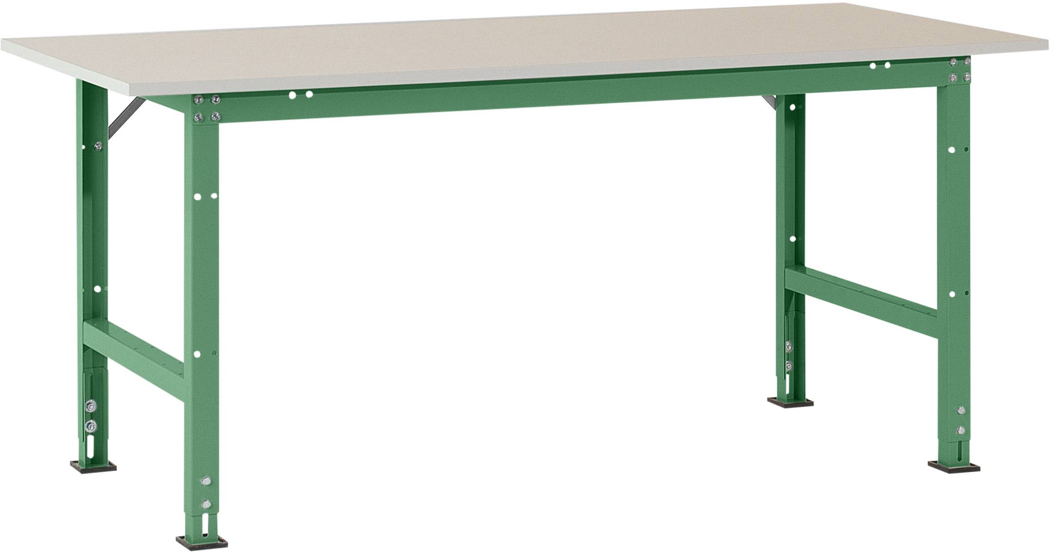 Manuflex AS0011.6011 Pack tafel pack pool standaard met melamine schijf, bxdxh = 1500 x 800 x 760-870 mm Reseda groen (RAL 9010)