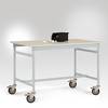 Manuflex LB4003.7035 ESD ESD-bijzettafel basismobiel met rubberlijm tafelblad in lichtgrijs RAL 7035, bxdxh: 750 x 500 x 850 mm Grijs-wit (RAL 7035)