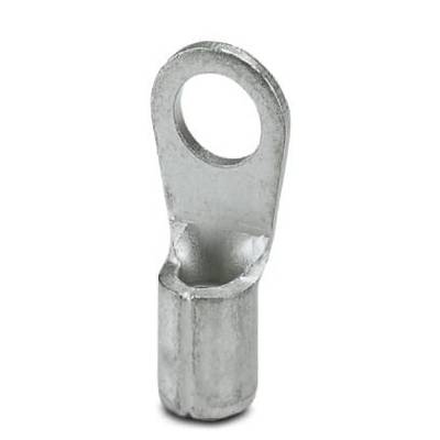 Metalen oog met cilindrisch uiteinde en rond gat bovenaan, gebruikt voor het verbinden van kabels of draden in elektrische toepassingen.