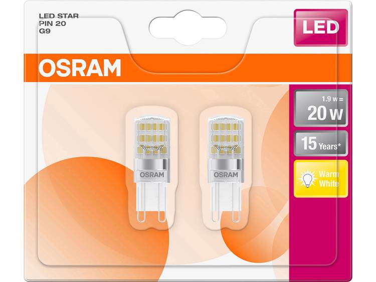 OSRAM LED-lamp Energielabel A++ (A+++ G) G9 Stift 2 W Warmwit (Ã x l) 15.0 mm x 46.0 mm 1 stuk(s)