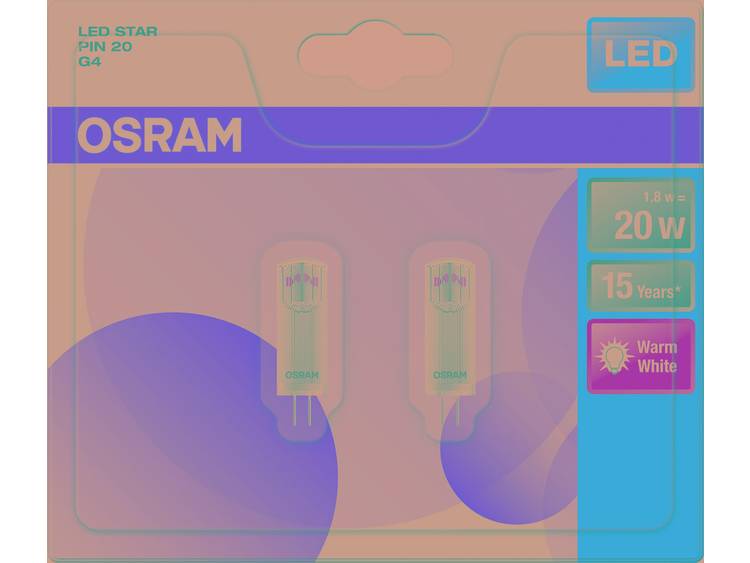 OSRAM LED-lamp Energielabel A++ (A+++ G) G4 Stift 2 W Warmwit (Ã x l) 13.0 mm x 36.0 mm 1 stuk(s)