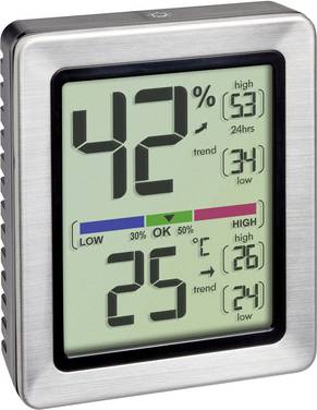 TFA Dostmann EXACTO 30.5047.54.K Thermo- en hygrometer Zilver