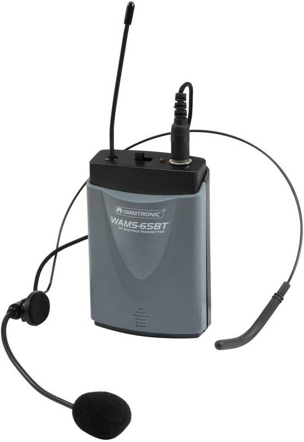 Headset Draadloze microfoonset Omnitronic WAMS-65BT Zendmethode:Radiografisch