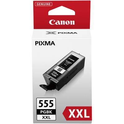 Canon printpatroon XXL, Model 555 PGBK, voor PIXMA-printers. Verpakking in rood en wit met productafbeelding en QR-code.