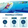 'Illustratie van een superheld die over een stad vliegt als symbool voor energielevering. Tekst toont maximaal 60 watt laadvermogen.'