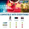 'Power Delivery'-poster met twee gestileerde, vechtende figuren. Tekst: 'Compatibel met alles!' Apparaat-iconen: smartphones, mobiele consoles, laptops. Compatibiliteitscontrole met vinkjes en kruisjes.