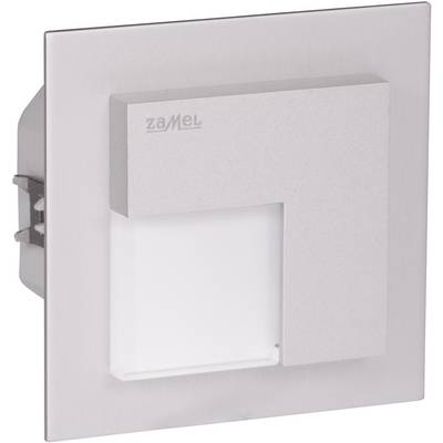 'Vierkante wandlamp voor binnenverlichting in modern design, zilveren metalen afwerking, wit lichtoppervlak; geschikt voor decoratieve toepassingen.'